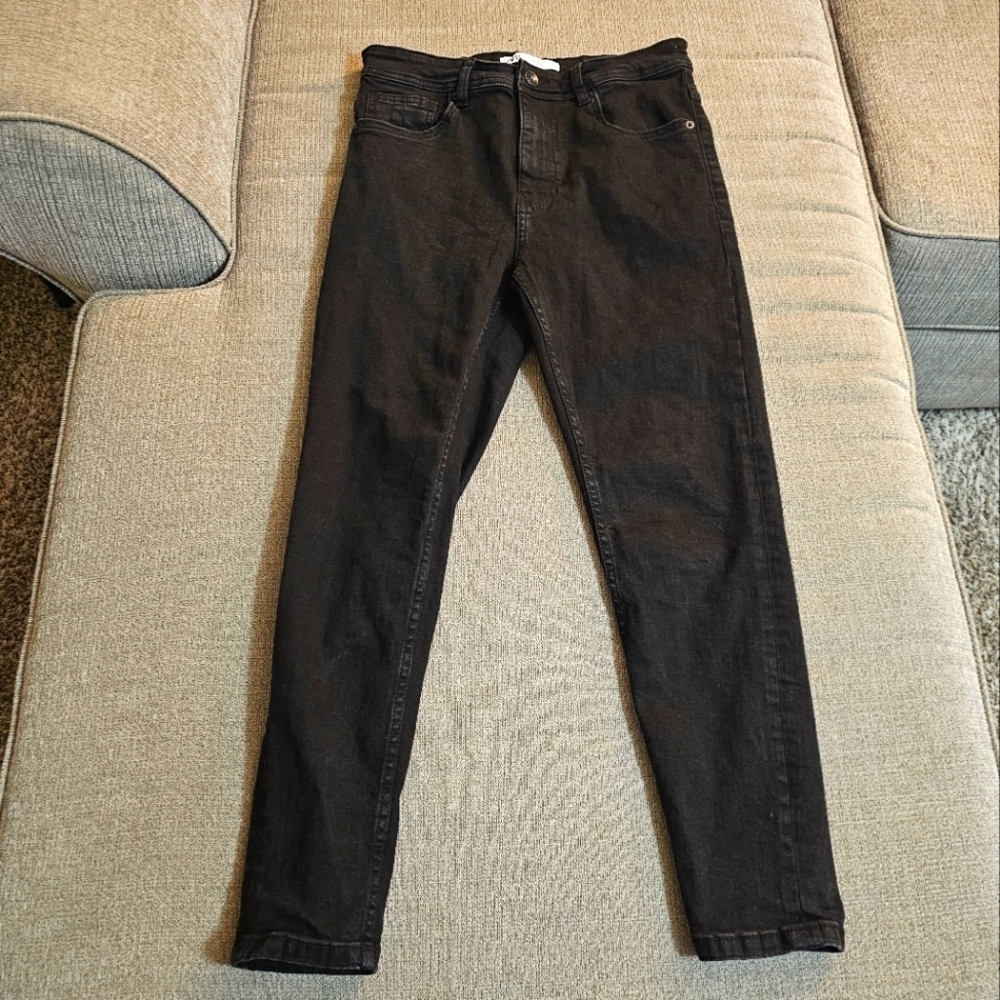 Zara Man Black Denim Casual Neutral Basic Jeans Size 31